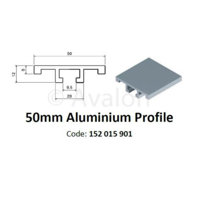 50mm Aluminium Profile    10ft Length